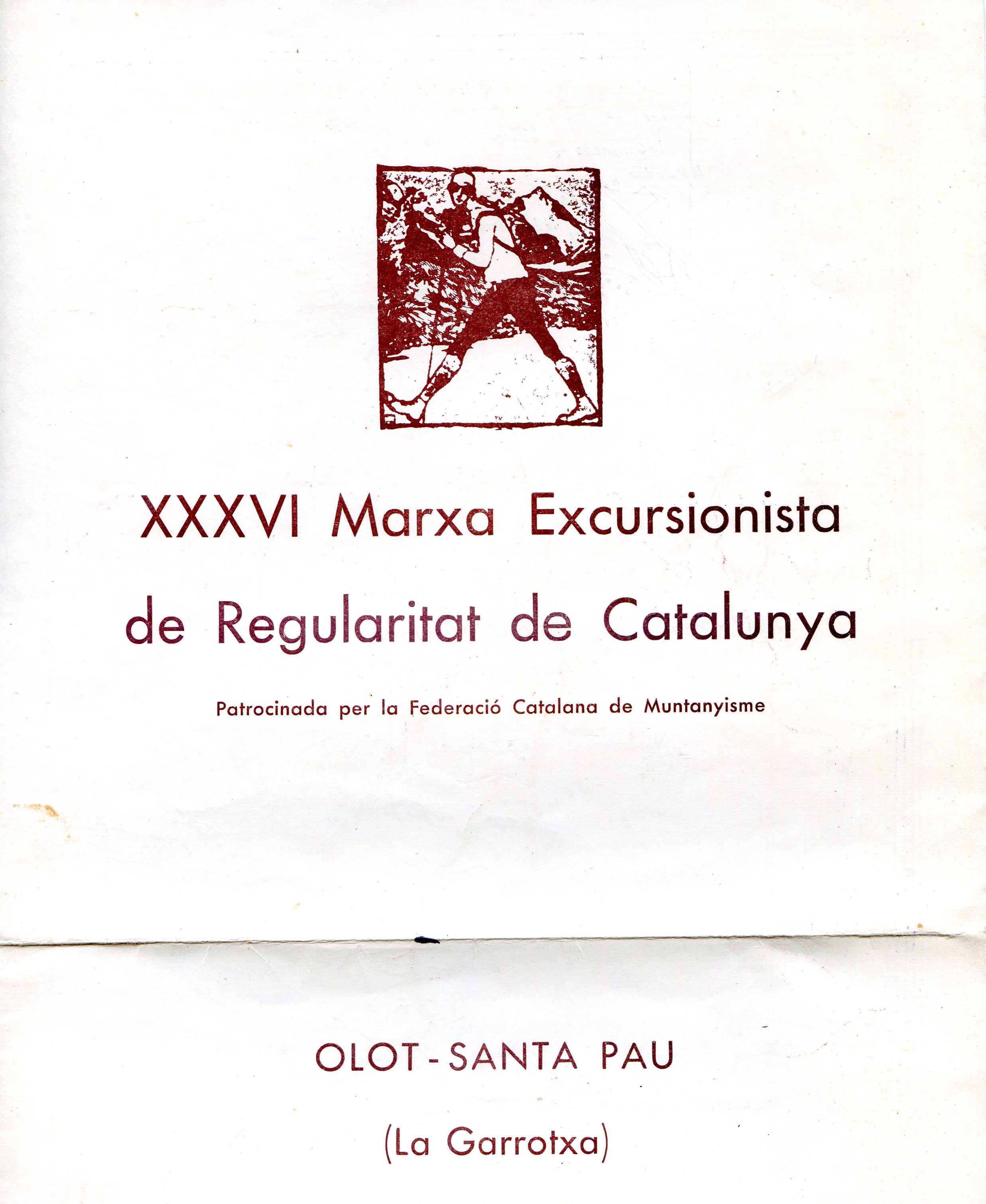 XXXIV Marxa Excursionista de Regularitat de Catalunya : 10 maig del 1970 : Comarca de Bages - Portada
